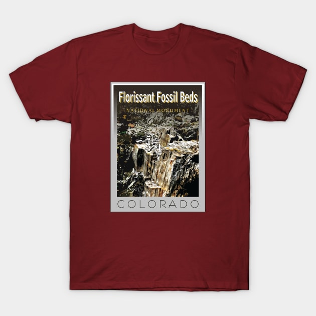 Florissant Fossil Beds Stamp T-Shirt by Northofthepines